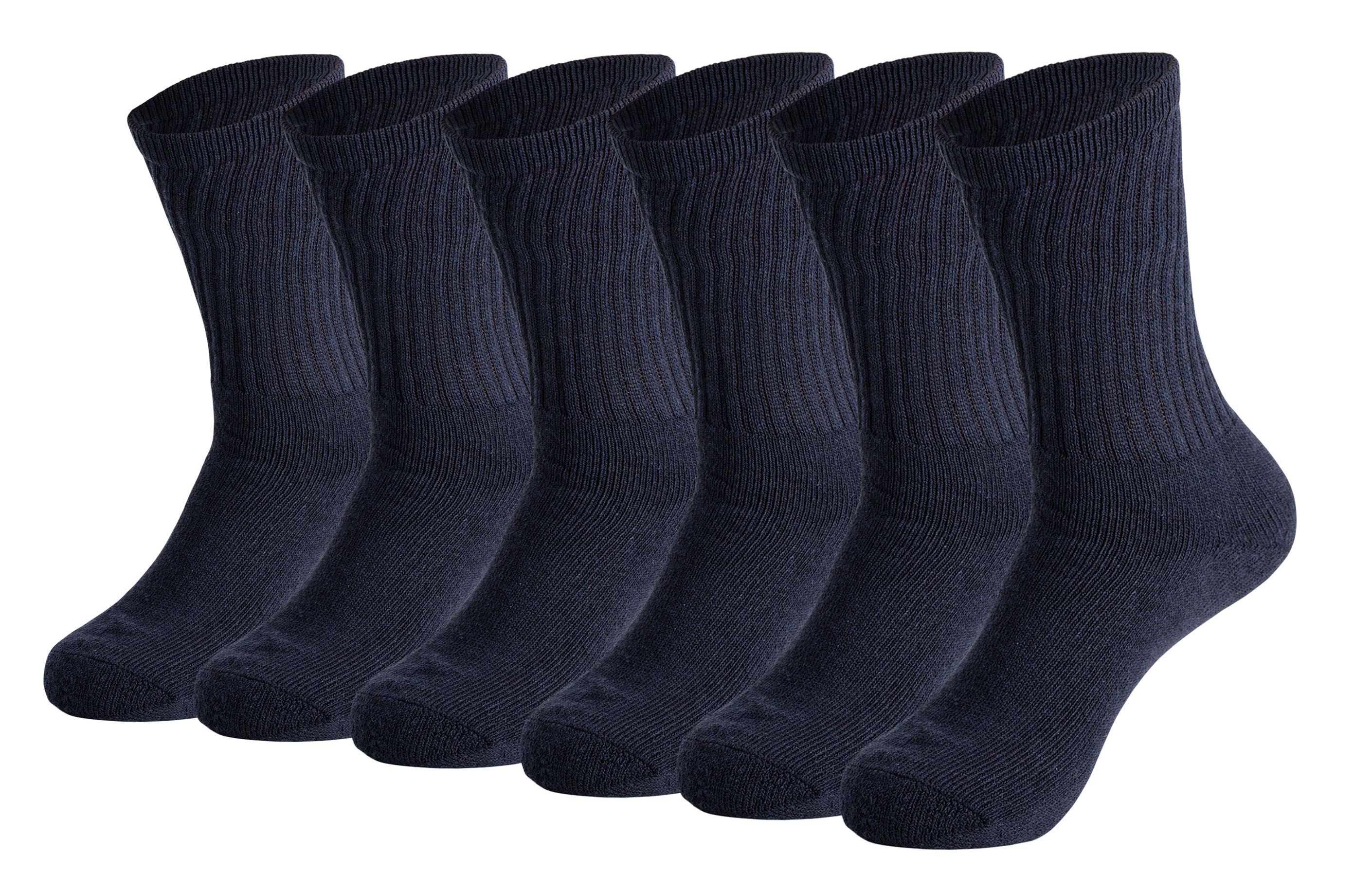 Casual Cotton Crew Socks for Women 6 Pairs Solid Color Breathable Sport Socks Shoe Size 5-10